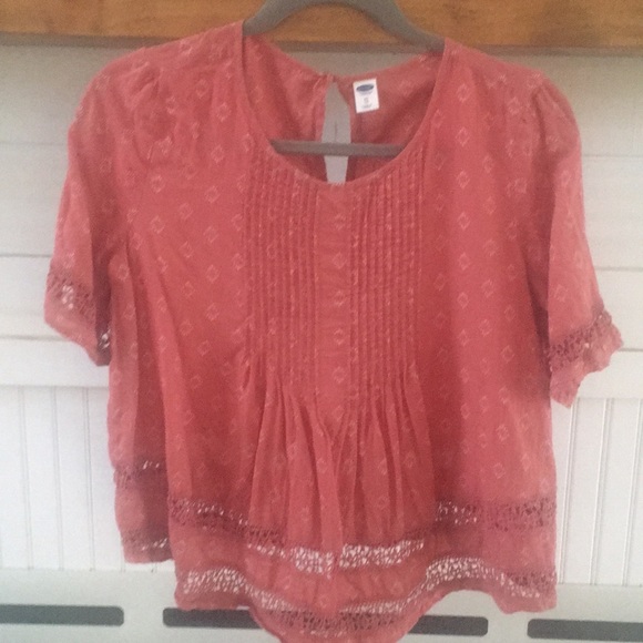 Old Navy Tops - Old navy boho blouse-mauve/orange (xs)